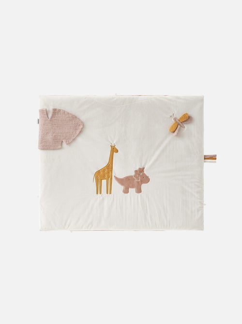 Tapis d'activités Popsie en mousseline, écru/rose poudré Noukie's - Kiabi