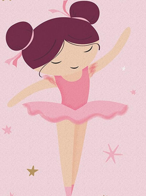 Tapis danseuse Ballerine rose - 80x120 cm - Kiabi
