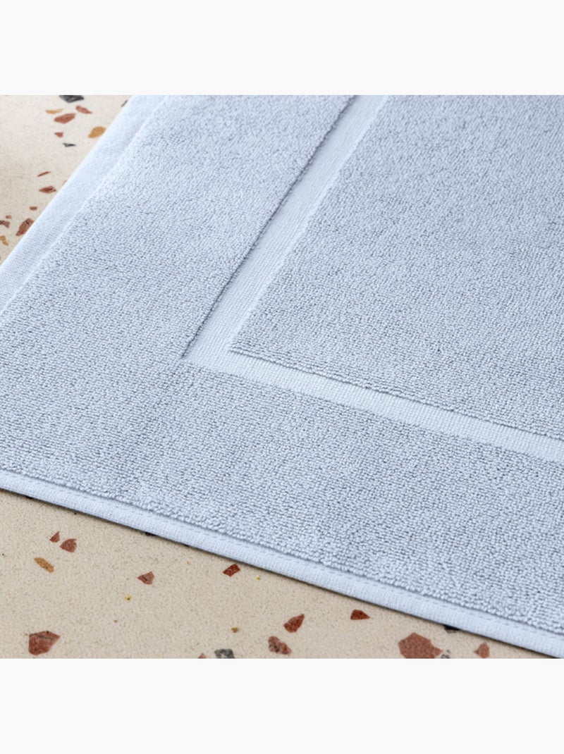 Tapis de bain - coton pur - 100% coton Bleu clair - Kiabi