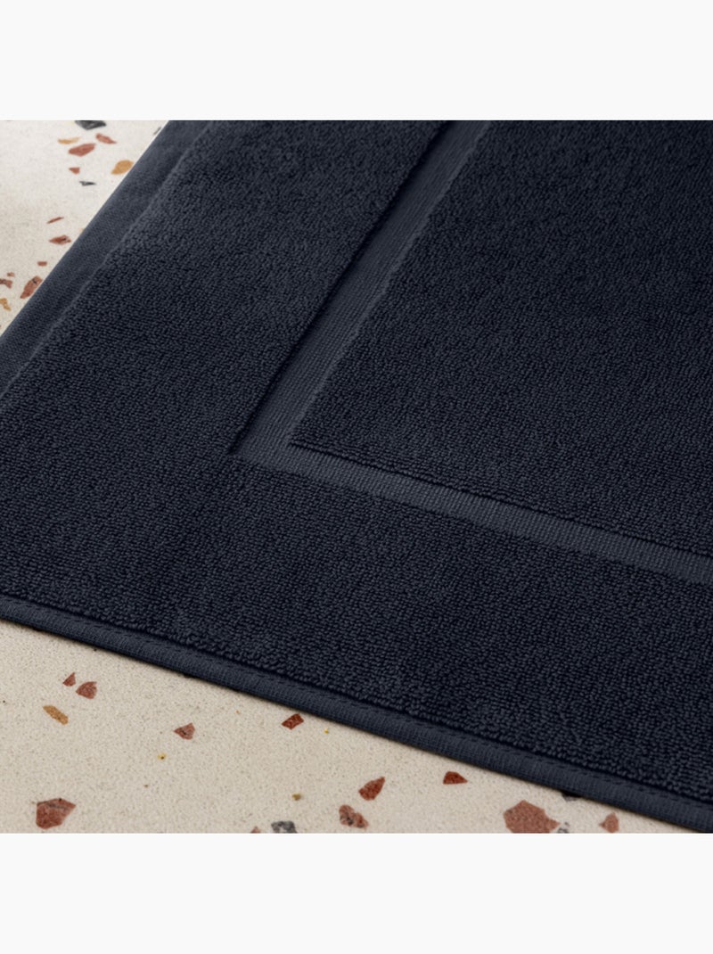 Tapis de bain - coton pur - 100% coton Bleu foncé - Kiabi