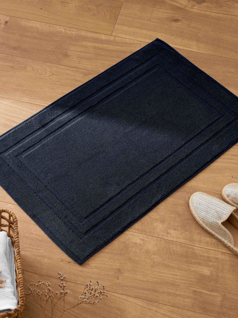 Tapis de bain - Coton Pur - 100% Coton Bleu nuit - Kiabi