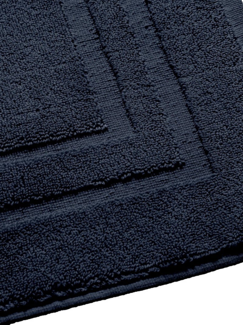 Tapis de bain - Coton Pur - 100% Coton Bleu nuit - Kiabi