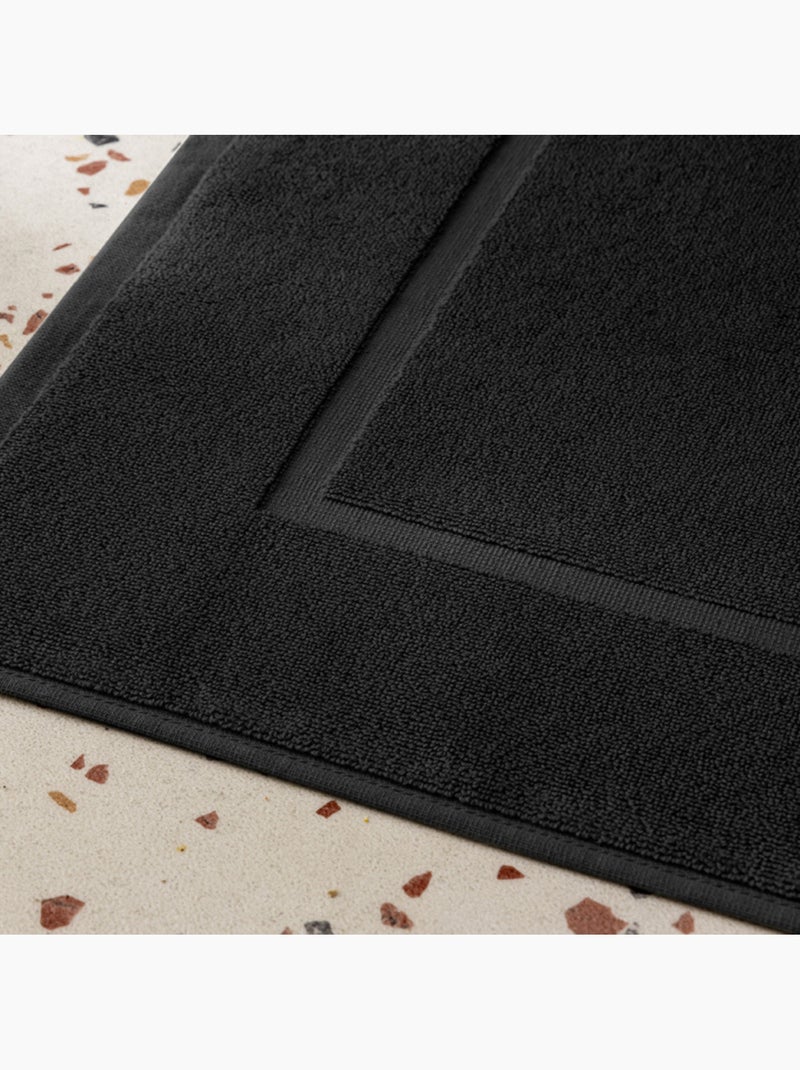 Tapis de bain - coton pur - 100% coton Marron foncé - Kiabi