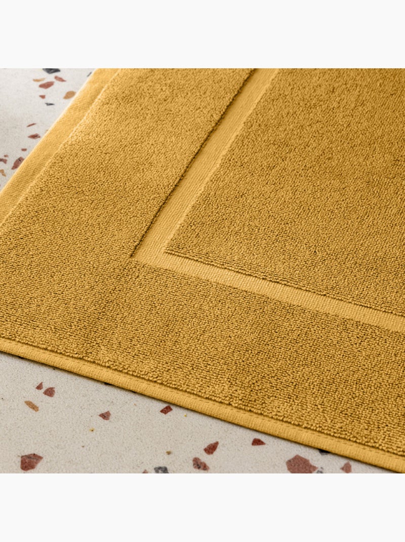 Tapis de bain - coton pur - 100% coton Ocre - Kiabi