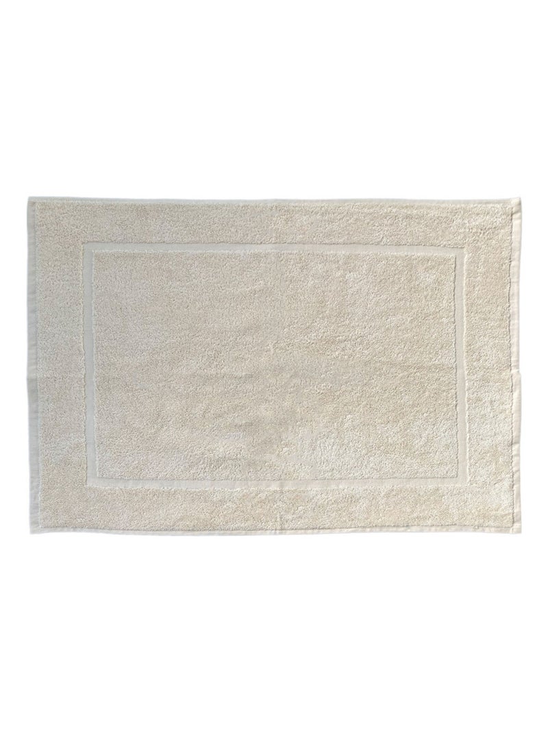 Tapis de bain - Coton Pur - 100% Coton peigné longues fibres Ivoire - Kiabi