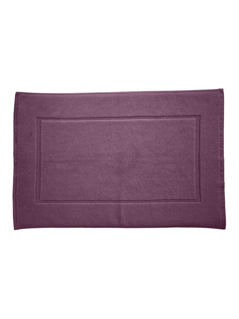 Tapis de bain - Coton Pur - 100% Coton peigné longues fibres Prune - Kiabi