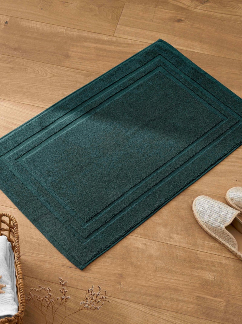 Tapis de bain - Coton Pur - 100% Coton Vert émeraude - Kiabi