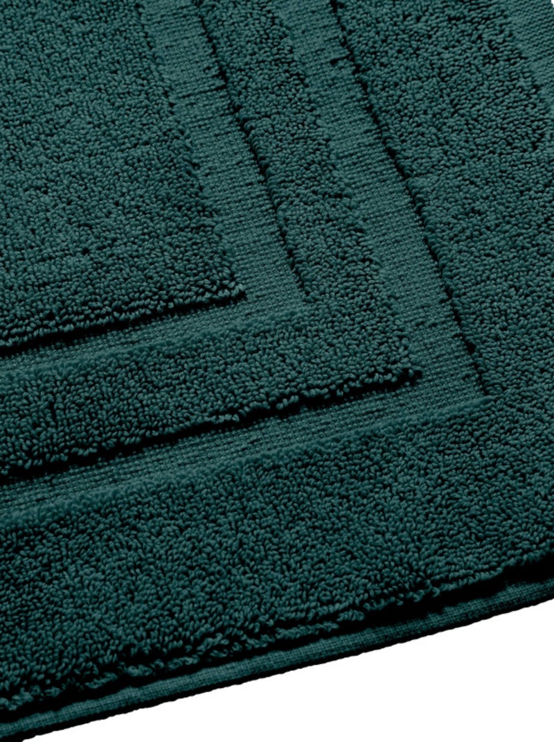 Tapis de bain - Coton Pur - 100% Coton Vert émeraude - Kiabi