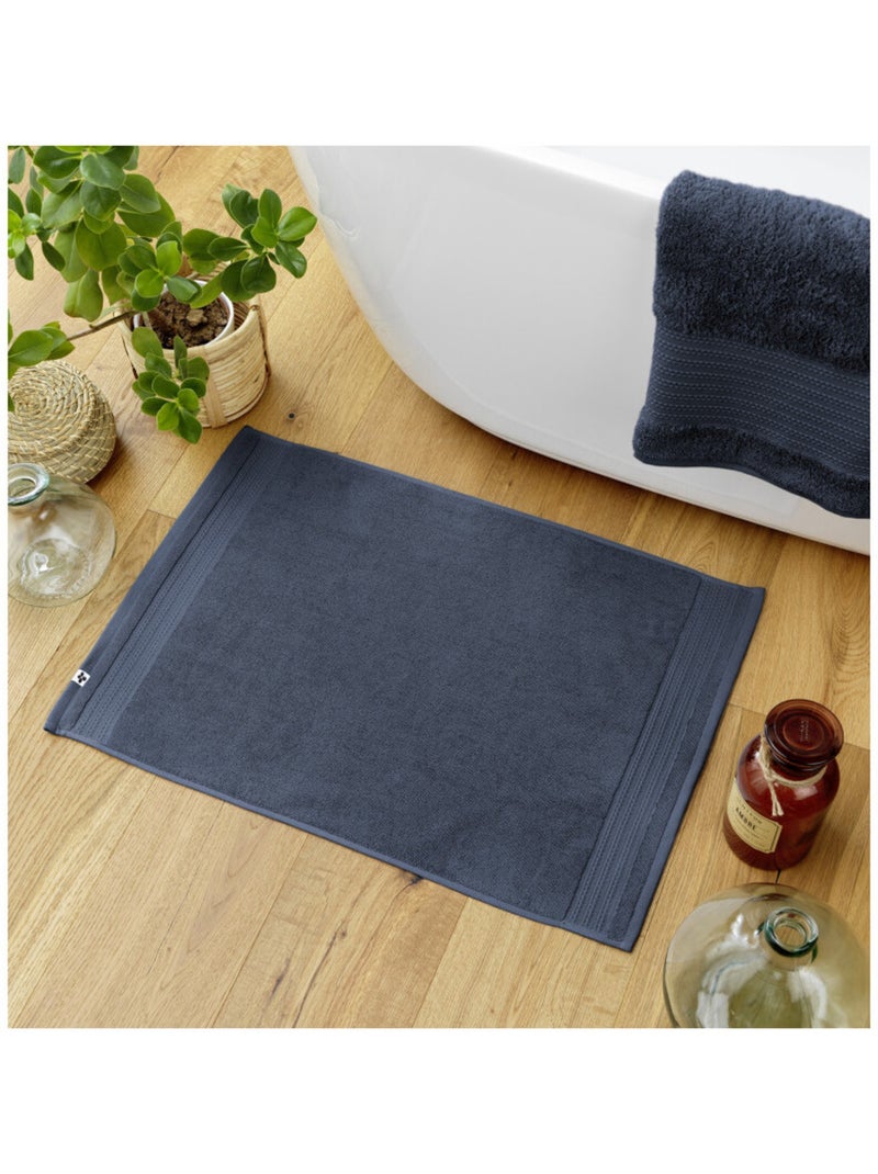 Tapis de bain - L'effet papillon - 100% Coton Bio Bleu nuit - Kiabi
