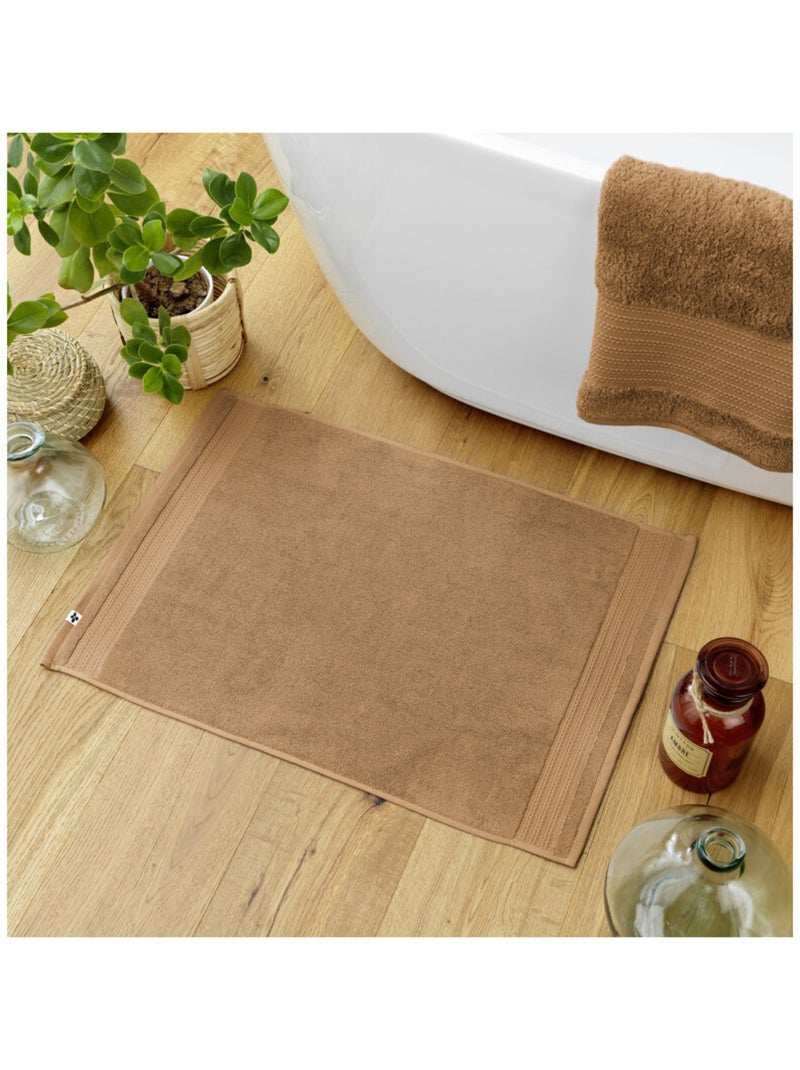 Tapis de bain - L'effet papillon - 100% Coton Bio Camel - Kiabi