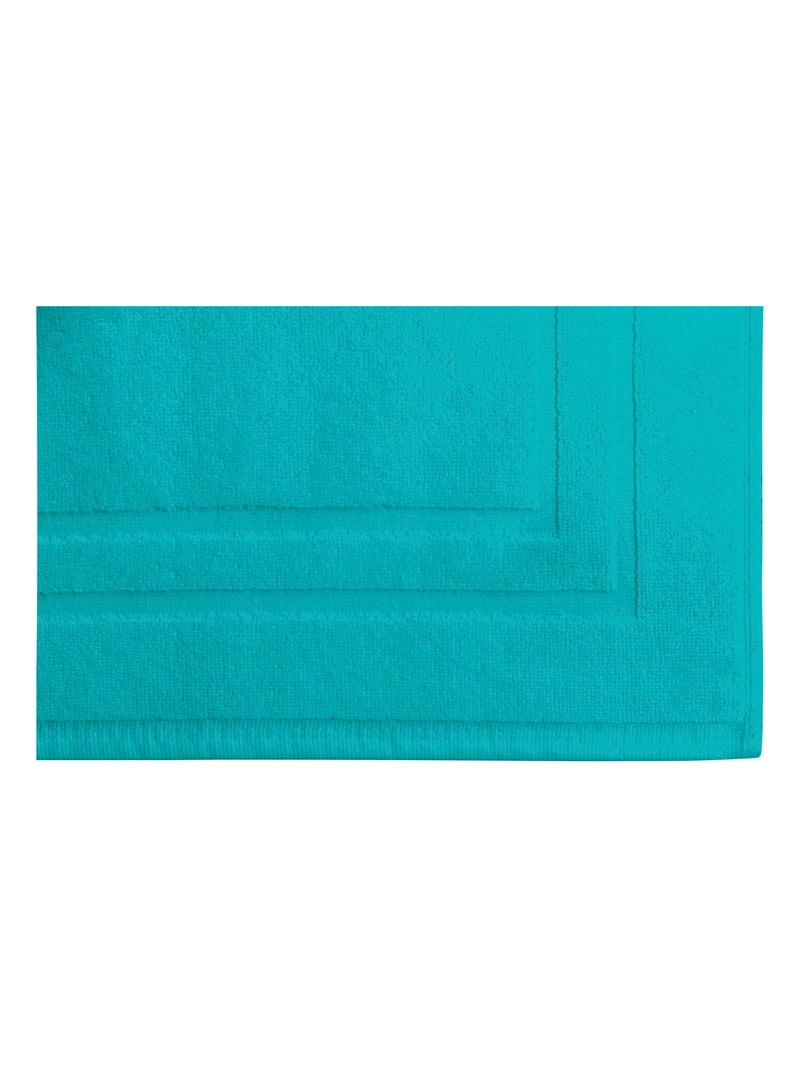 Tapis de Bain 50 x 70 cm - 100% Coton - 700 gr/m2 Bleu turquoise - Kiabi