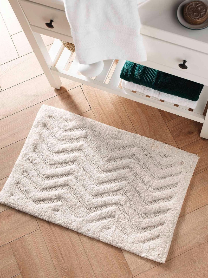 Tapis de bain 50 x 80 cm Angelis Blanc - Kiabi