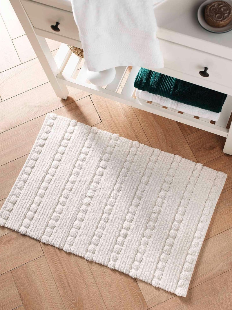 Tapis de bain 50 x 80 cm Cleonis Blanc - Kiabi