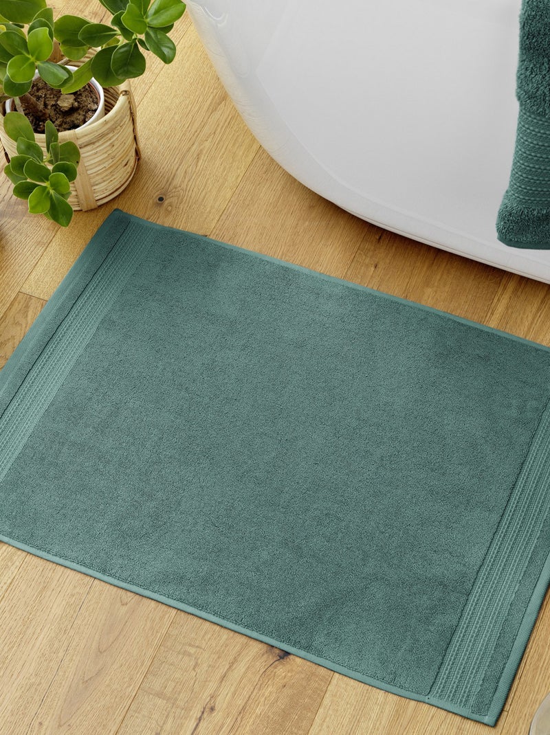 Tapis de bain 50x70 cm Coton Emeraude Vert foncé - Kiabi