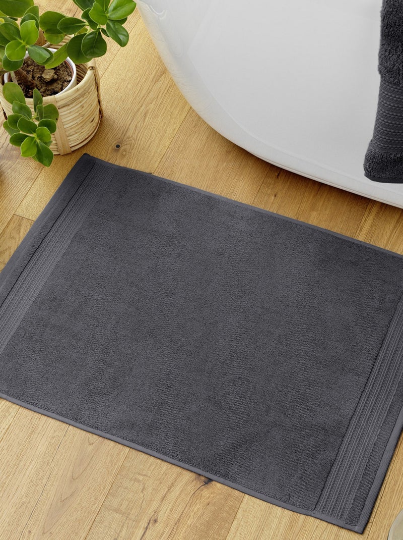 Tapis de bain 50x70 cm Coton Orage Gris foncé - Kiabi