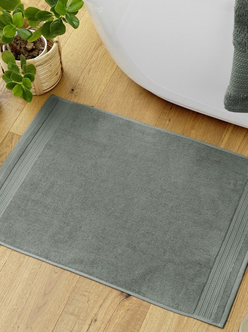 Tapis de bain 50x70 cm Coton Romarin Kaki - Kiabi