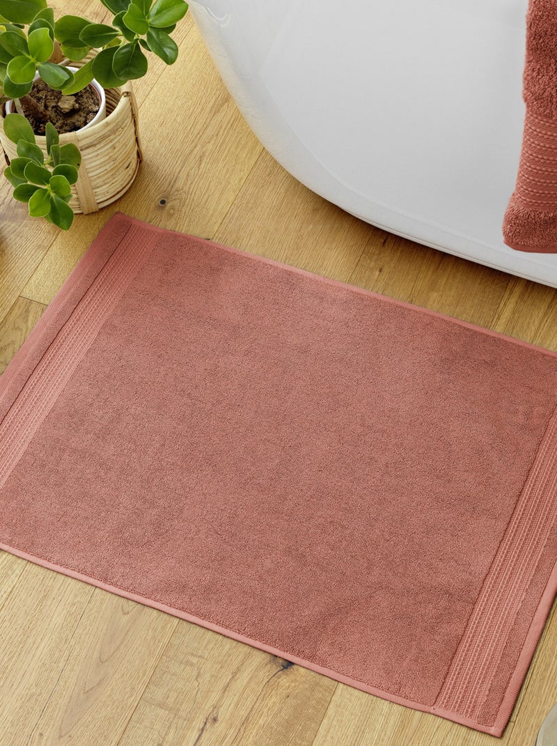 Tapis de bain 50x70 cm Coton Terracotta Rouge brique - Kiabi