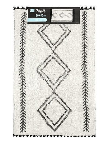 Tapis de bain 50x80cm Freya blanc 100%coton