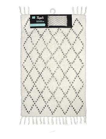 Tapis de bain 50x80cm Latika blanc 100%coton