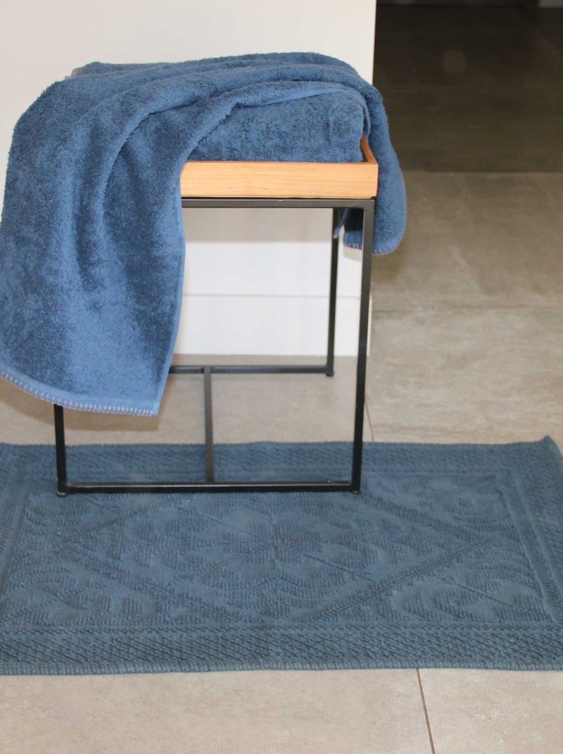 Tapis de bain à motif géométrique Bleu - Kiabi