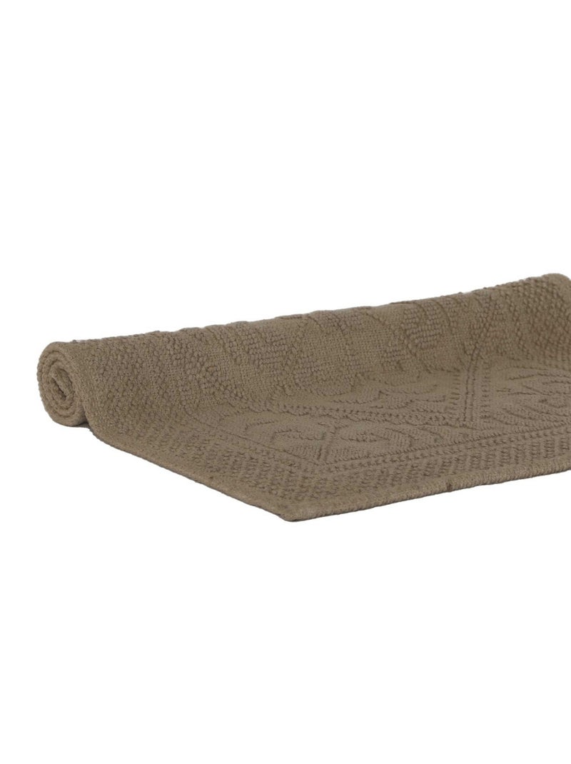Tapis de bain à motif géométrique Bois naturel - Kiabi