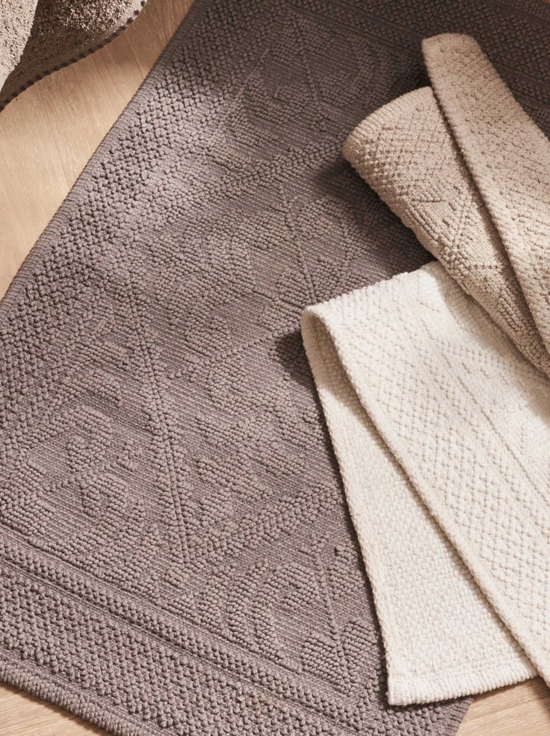 Tapis de bain à motif géométrique Taupe - Kiabi
