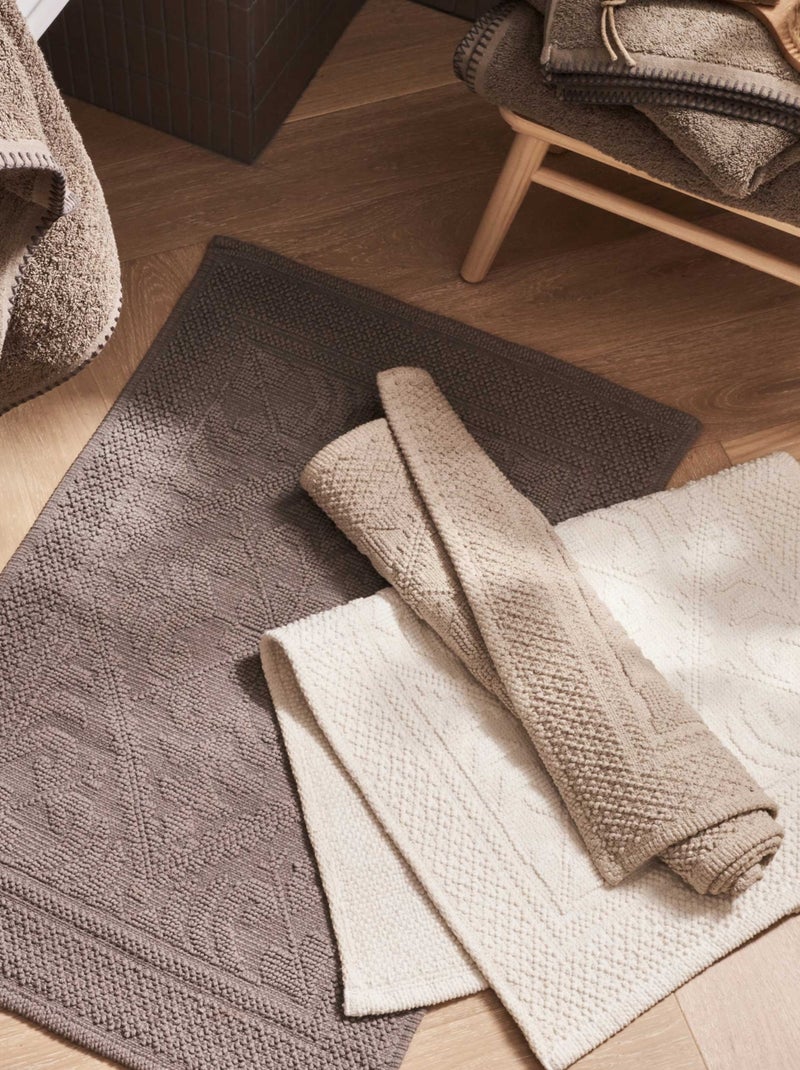 Tapis de bain à motif géométrique Taupe - Kiabi
