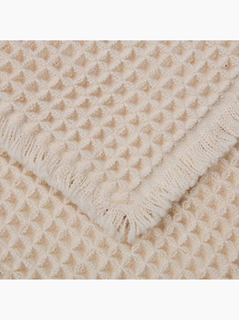 Tapis de bain à motif WAFFLE Beige - Kiabi