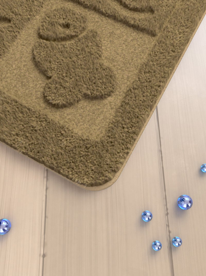 Tapis de bain à relief Beige - Kiabi