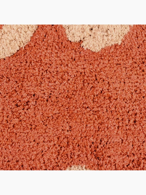 Tapis de bain Amour en coton terracotta, beige 50x80cm - Kiabi