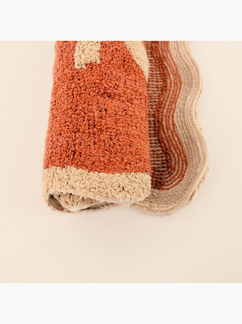 Tapis de bain Amour en coton terracotta, beige 50x80cm Terracotta - Kiabi