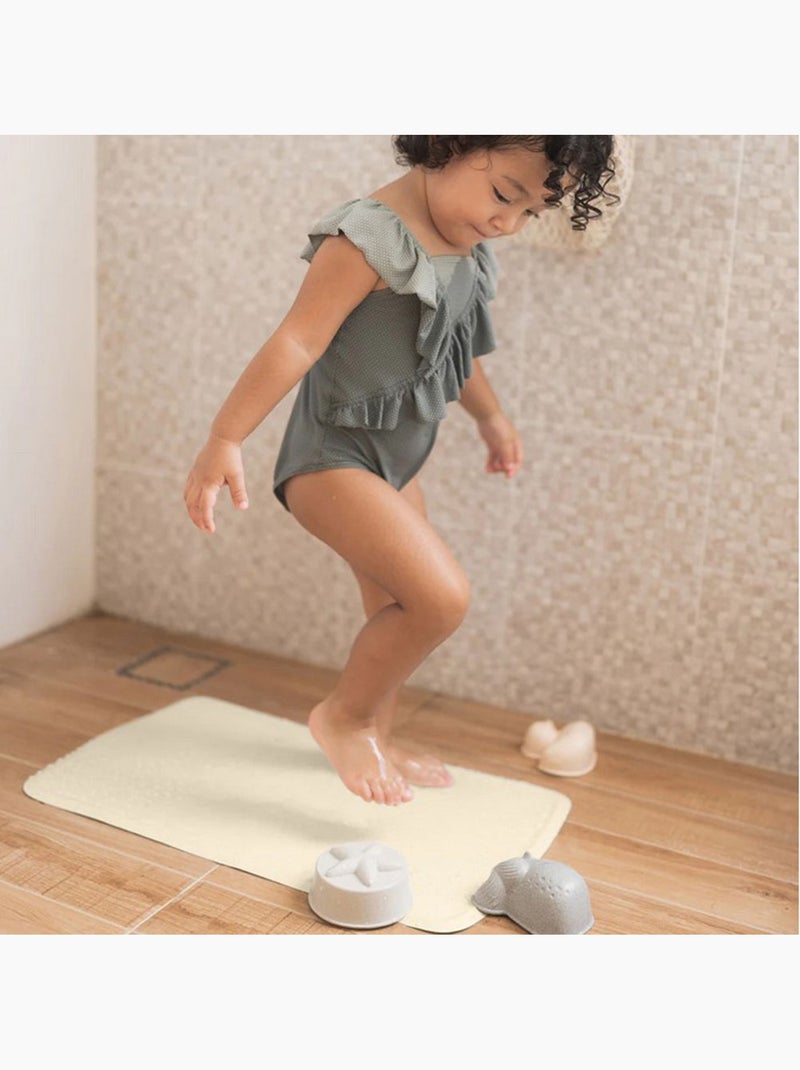 Tapis de bain antidérapant 55cm x 32cm en caoutchouc Sand Beige - Kiabi