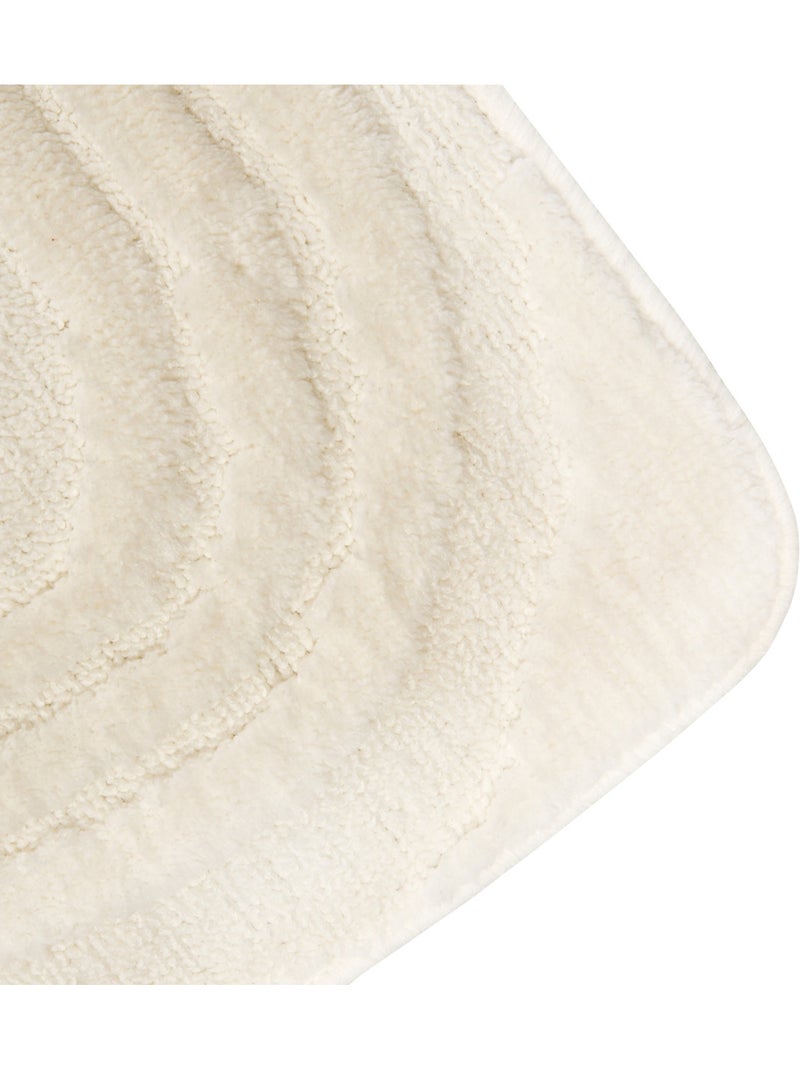 Tapis de bain antidérapant à motifs STRIO Blanc - Kiabi