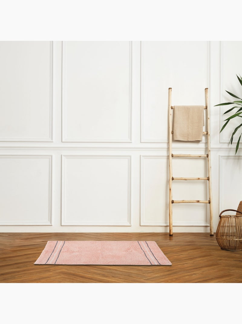 Tapis de bain antidérapant en coton Linéa 50 x 80 cm – Guy Levasseur Rose - Kiabi