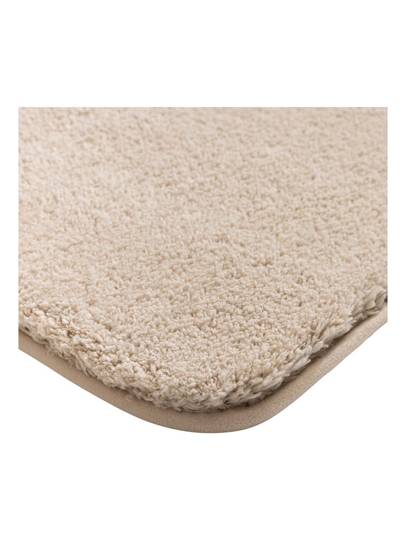 Tapis de bain antidérapant en microfibre Beige sable - Kiabi