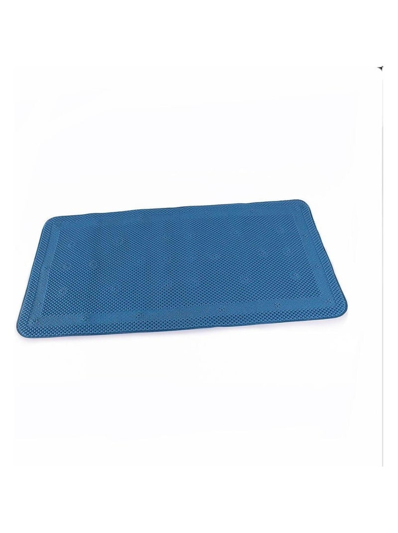 Tapis De Bain Antidérapant En Mousse Pour Baignoire Bleu - Kiabi