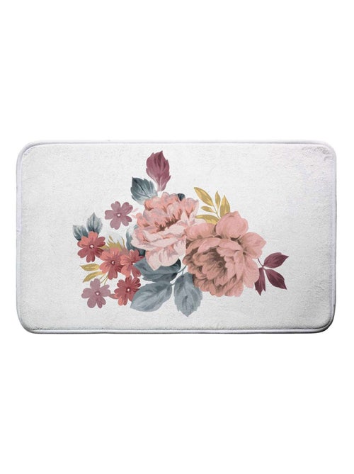 Tapis de bain antidérapant imprimé fleurs PASADENA - Kiabi