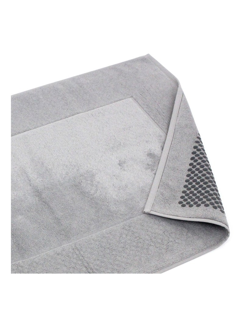 Tapis de bain antidérapant velours PRESTIGE Argent - Kiabi