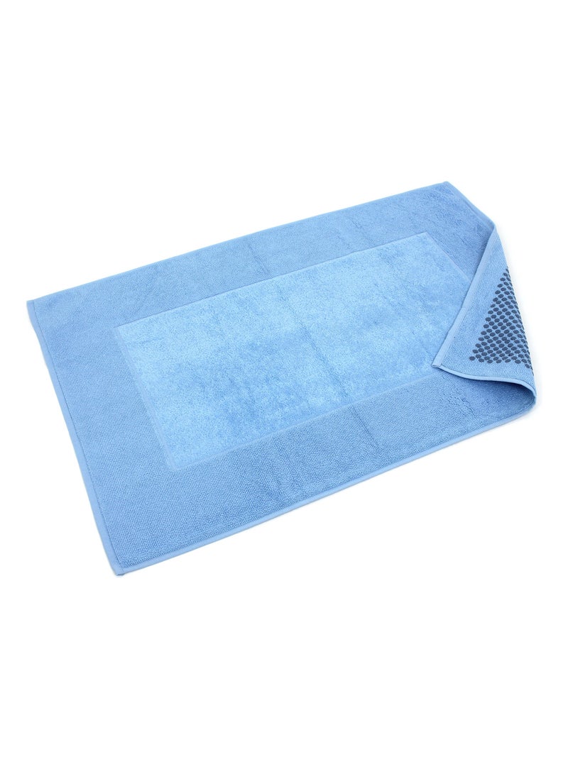 Tapis de bain antidérapant velours PRESTIGE Bleu ciel - Kiabi