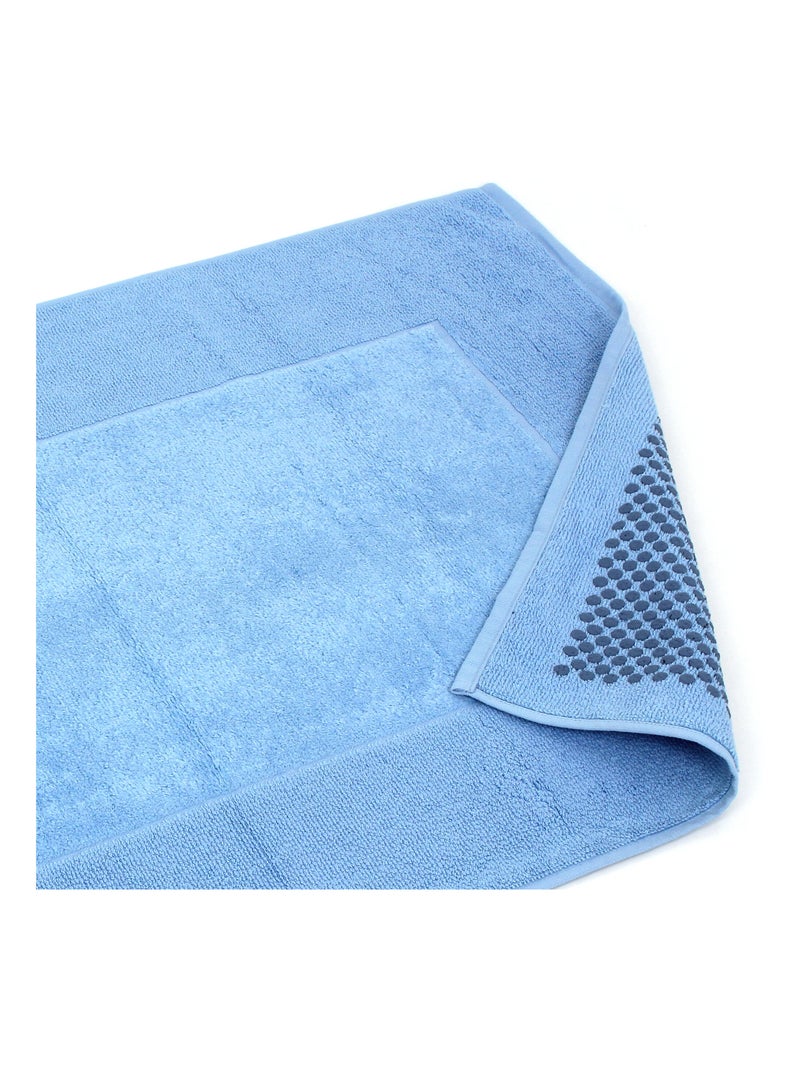 Tapis de bain antidérapant velours PRESTIGE Bleu ciel - Kiabi