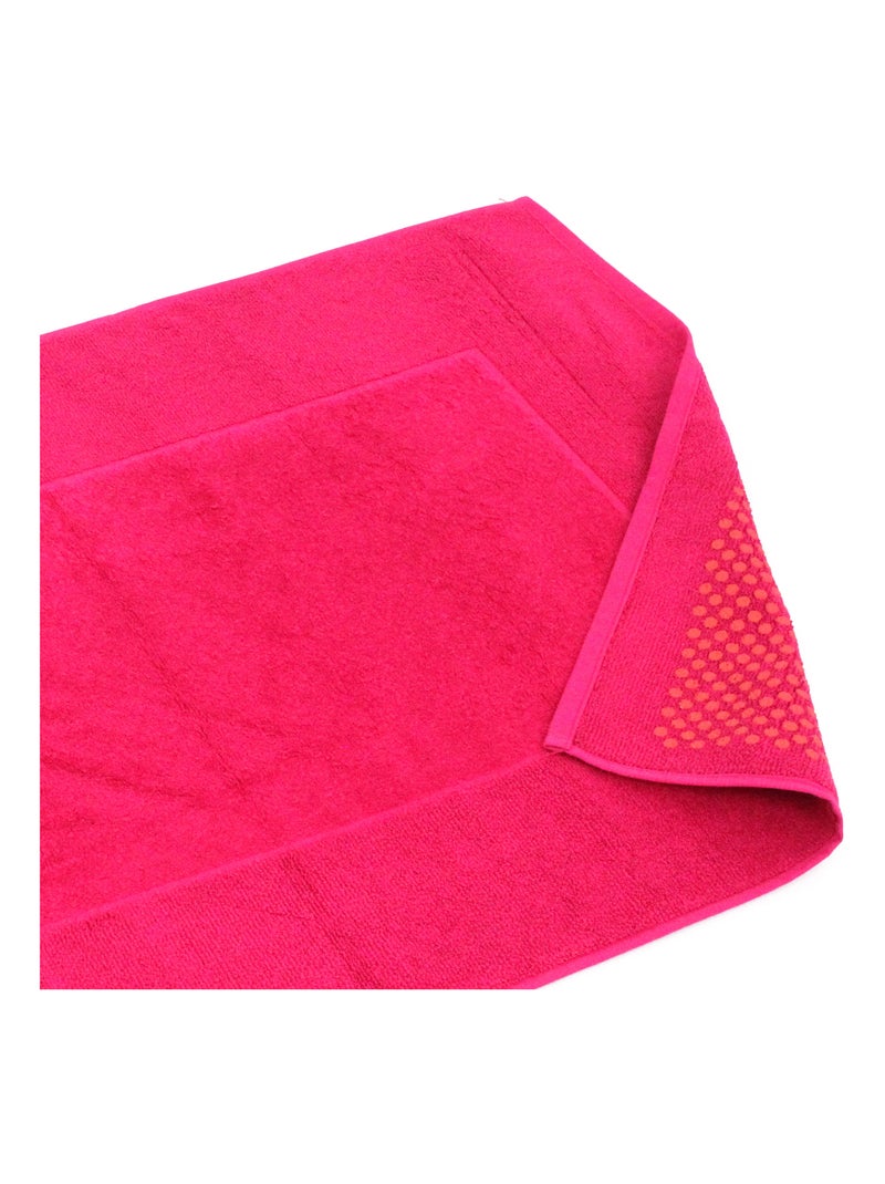Tapis de bain antidérapant velours PRESTIGE Rose fushia - Kiabi