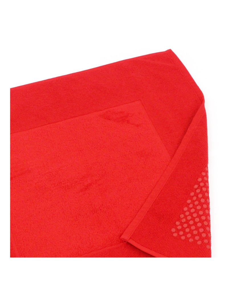Tapis de bain antidérapant velours PRESTIGE Rouge - Kiabi
