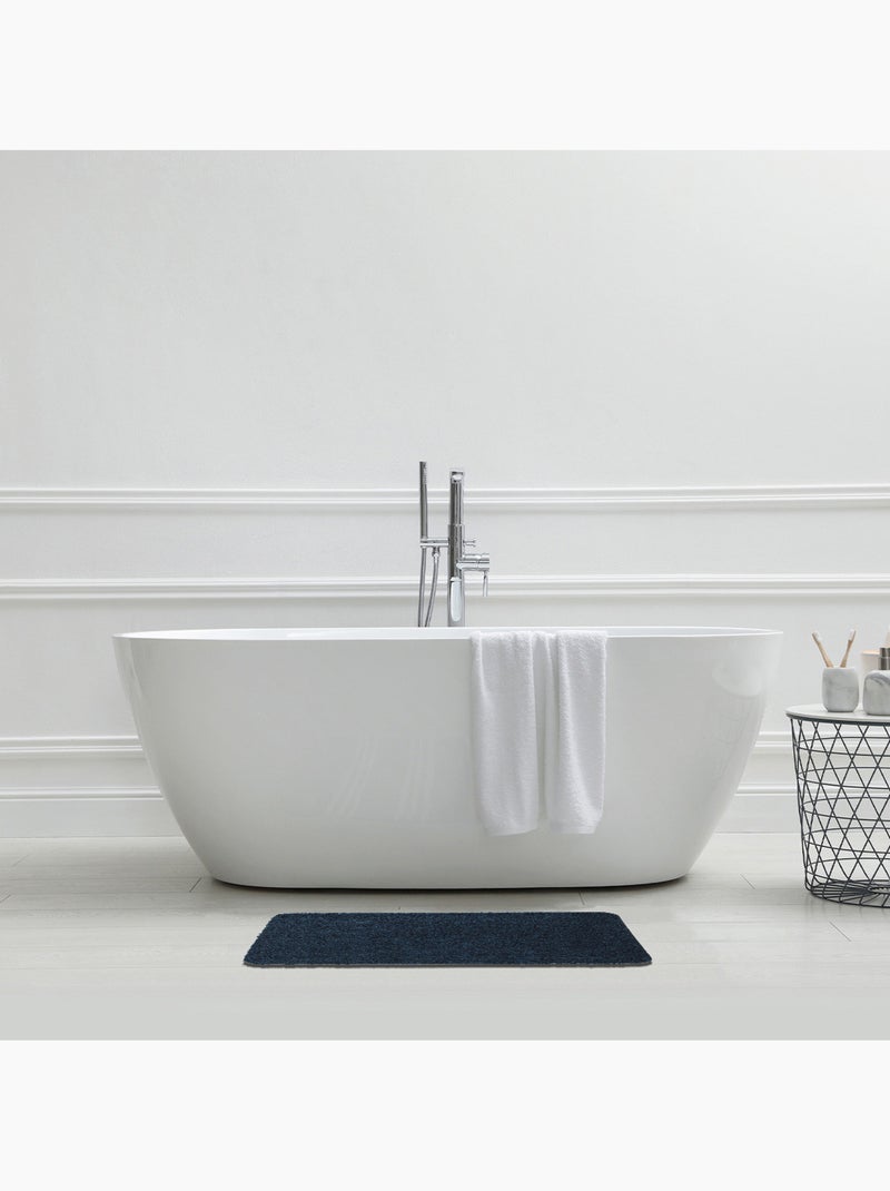 Tapis de bain Asper tufté antidérapant 50 x 80 cm 100% polyester Gris Bleu - Kiabi