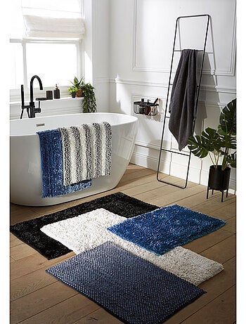 Tapis de bain bicolore bouclette polyester antidérapant 50 x 80 cm Guy Levasseur