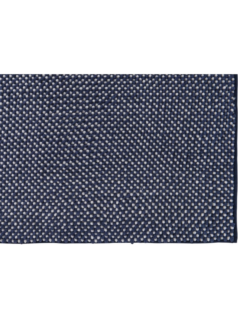 Tapis de bain bicolore bouclette polyester antidérapant 50 x 80 cm Guy Levasseur Bleu - Kiabi