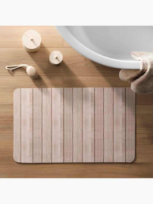 Tapis de Bain Calista Ultra-Absorbant  - Effet Bois - Kiabi