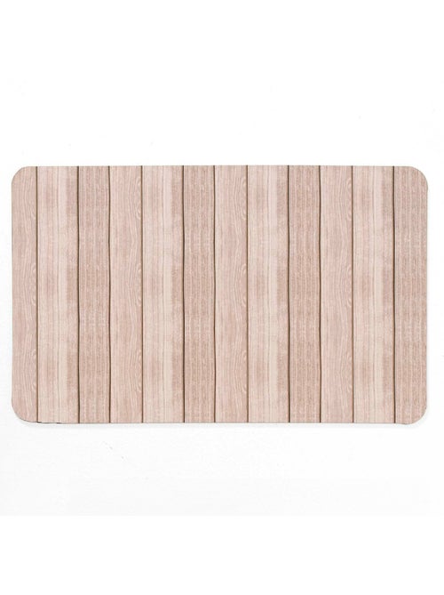 Tapis de Bain Calista Ultra-Absorbant  - Effet Bois - Kiabi