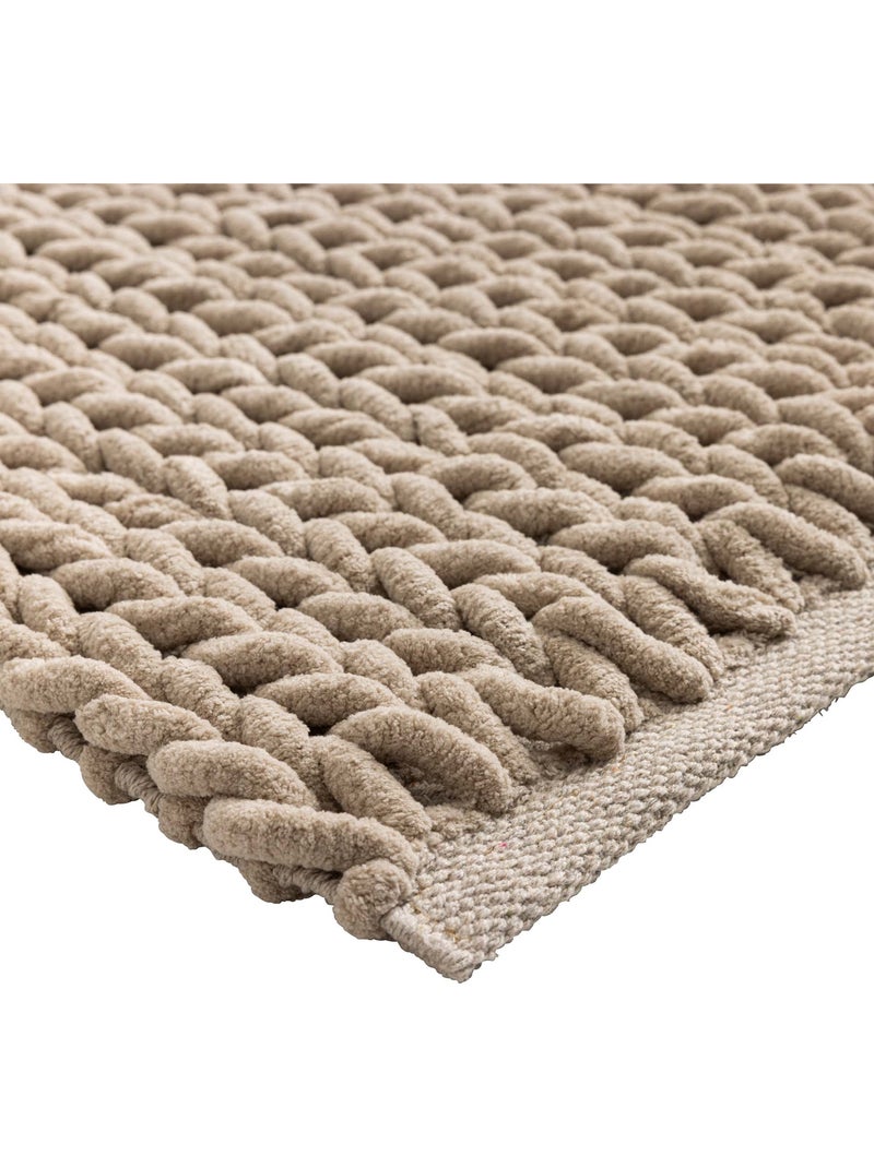 Tapis de bain chenille arielle Beige sable - Kiabi