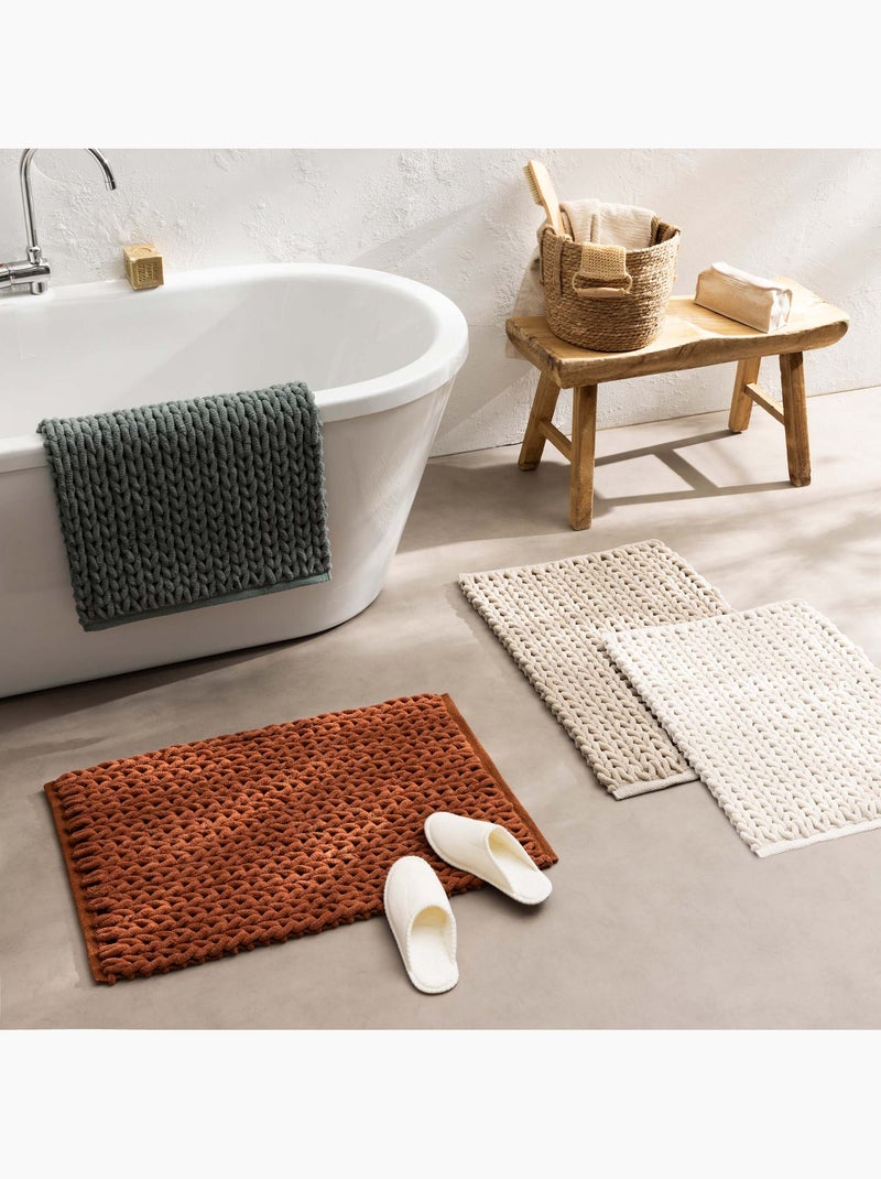 Tapis de bain chenille arielle Beige sable - Kiabi