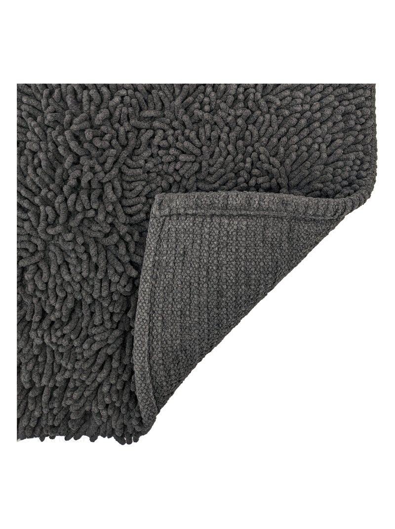 Tapis de bain CHENILLE gris anthracite - Kiabi
